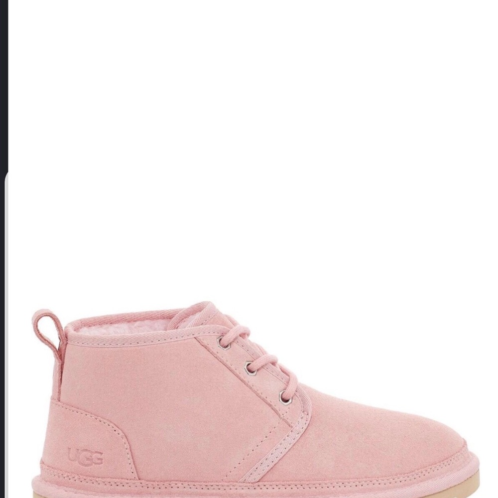 UGG Pink Suede Lace-Up Ankle Boots